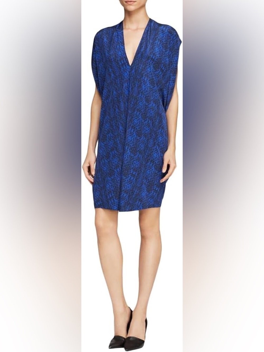 Vince Womens Silk Printed Cocktail Dress Blue size S